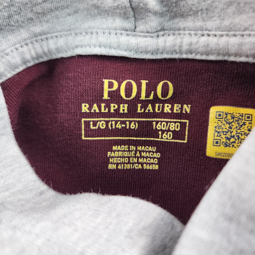 Polo Ralph Lauren Boys Colorblock Hoodie Burgundy Navy Green Yellow L 14-16 - Picture 3 of 7